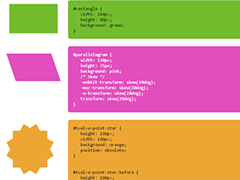 CSS3, shapes css3, hình học css, tạo hình từ css3, quare css3